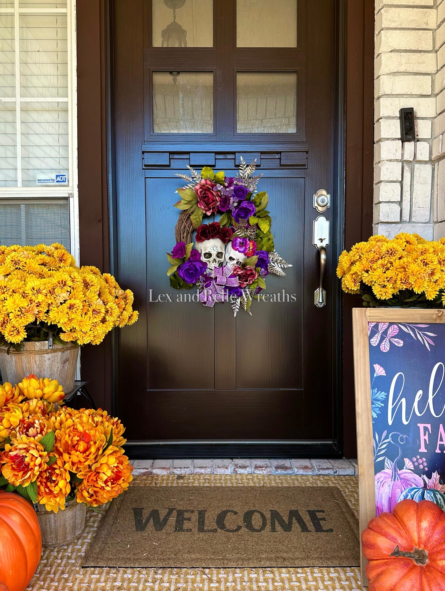 Lorena Purple Day of the Dead Jeweled Skull Wreath